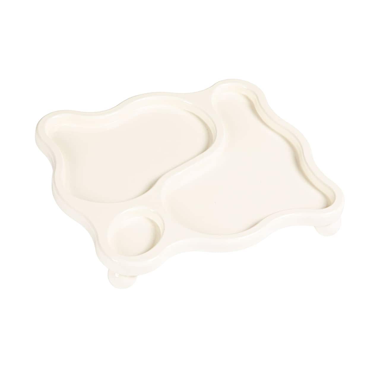 Hello Honey® White Decorative Footed Wood Tray with 3 Sections